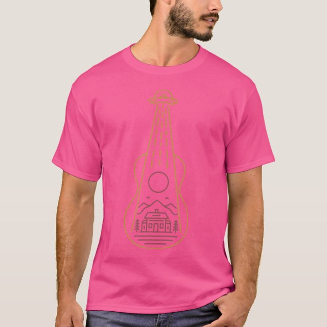 T-shirt Visiteur - Alien de guitare Ufo (Devant)