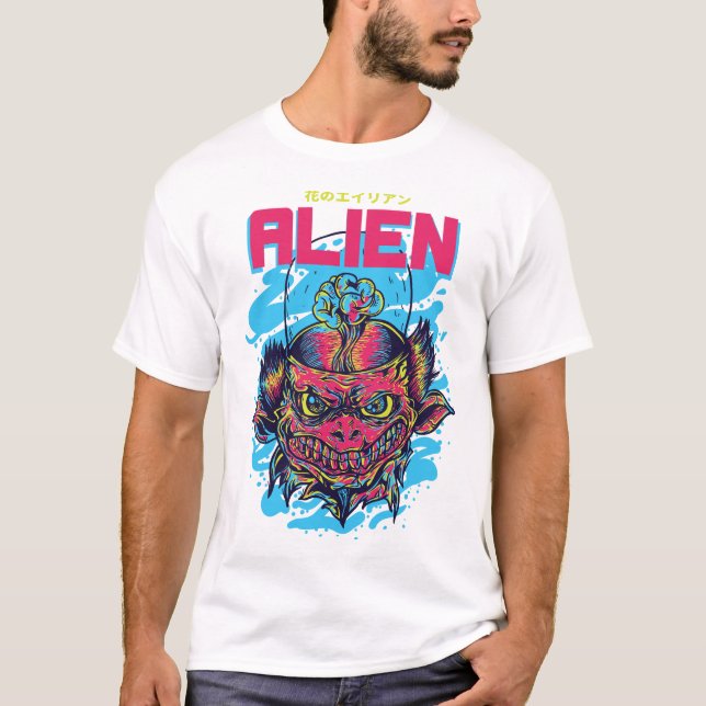 T-shirt Visiteur cosmique : Le design Alien (Devant)