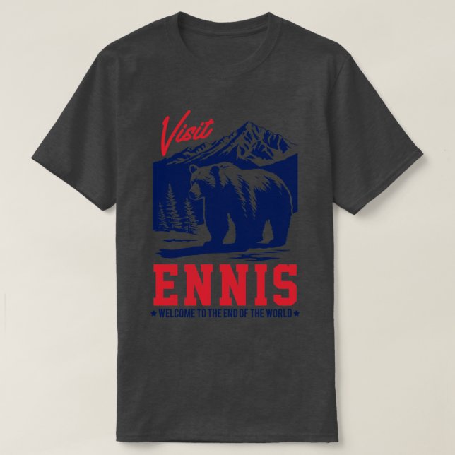 T-shirt Visitez Ennis Alaska Original Faded Style Design (Design devant)