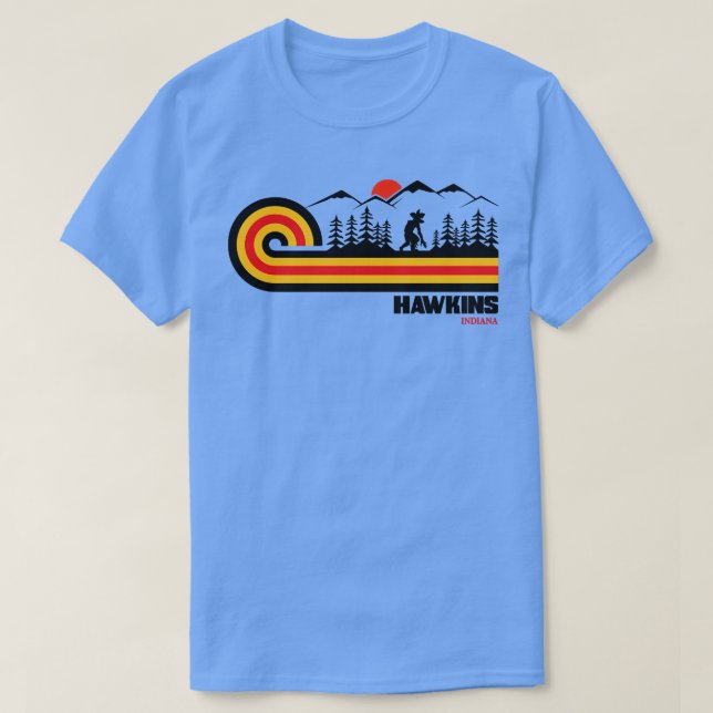 T-shirt Visitez Hawkins Retro les années 70 Vibe (Design devant)