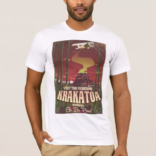 T-shirt Visitez l'affiche de voyage Krakatoa redoutable