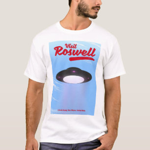 T-shirt Visitez l'affiche vintage de Roswell UFO couleur