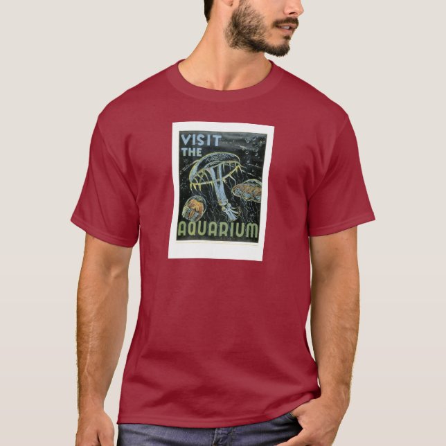 T-shirt Visitez l'aquarium - l'affiche de WPA - (Devant)