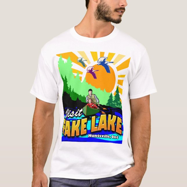 T-shirt Visitez le lac Fake (Devant)