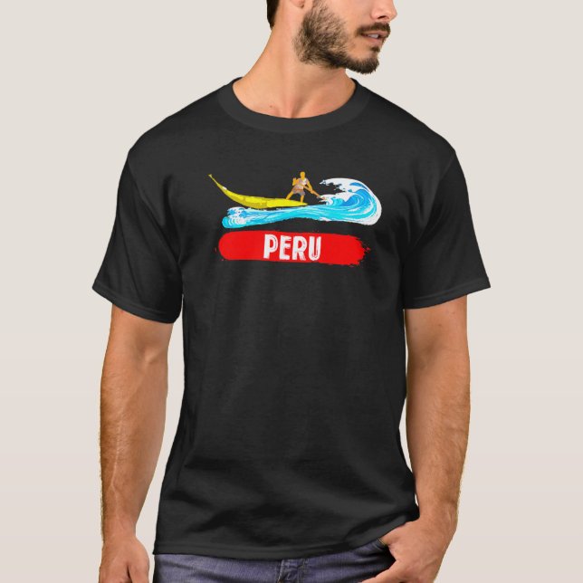 T-shirt Visitez le Surf de plage Huanchaco Trujillo Pérou (Devant)