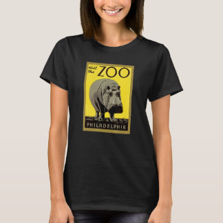 T-shirt Visitez le zoo de Philadelphie Retro Vintage Hippo