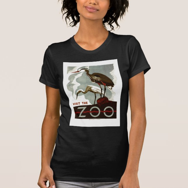 T-shirt Visitez le zoo - l'affiche de WPA - (Devant)