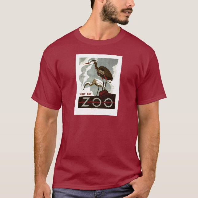 T-shirt Visitez le zoo - l'affiche de WPA - (Devant)