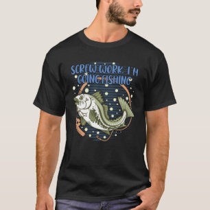 T-shirt Visser au lieu de bosser Poisson pêcheur