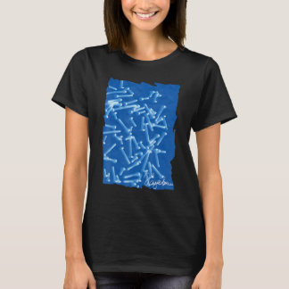 T-shirt Visserie de cyanographie longue mode femmes hommes