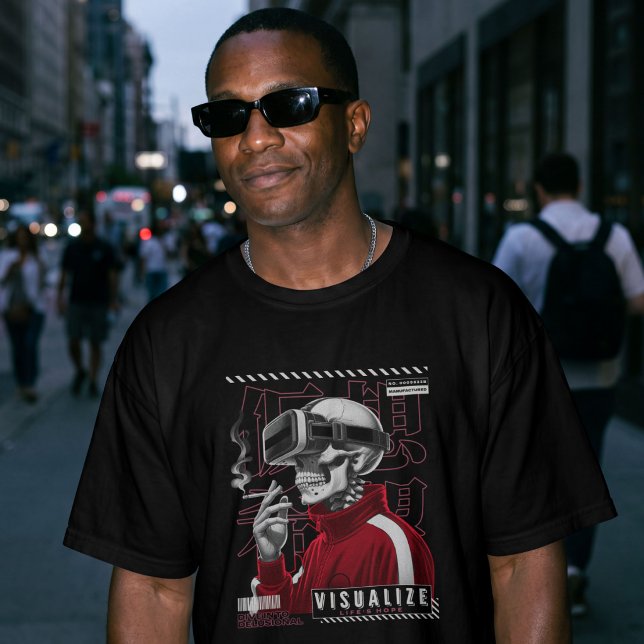 T-shirt Visualiser l'espoir de la vie – Cyberpunk Skeleton (Créateur téléchargé)