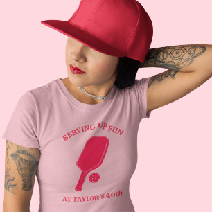 T-shirt Visuel personnalisé de raquette de pickleball blan