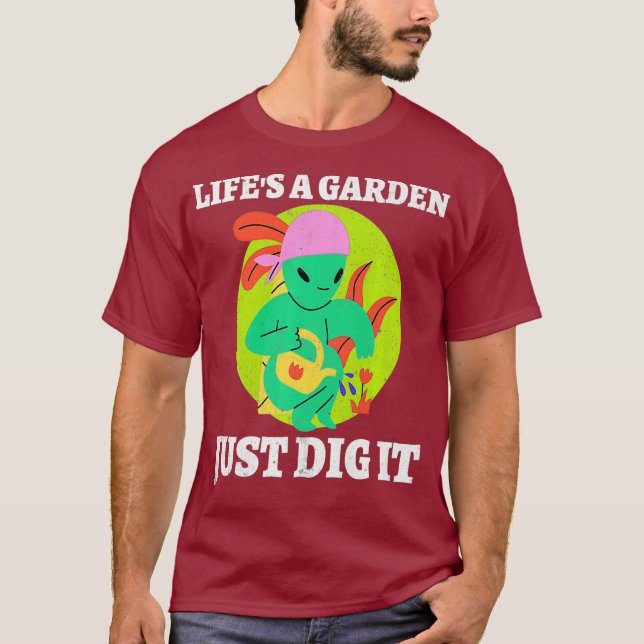 T-shirt Vit Un Jardin Il Creuse Jardinage Jardinage Jardin (Devant)