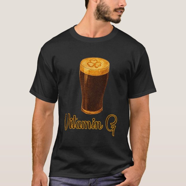 T-shirt Vitamin Beer Lucky Shamrock Funny Patrick’s Day Me (Devant)