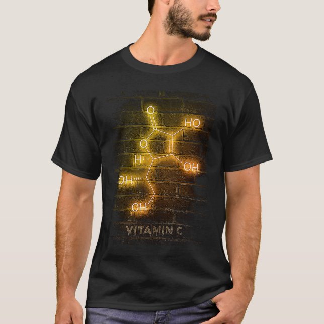 T-shirt vitamin c molecule composition chemical structure (Devant)