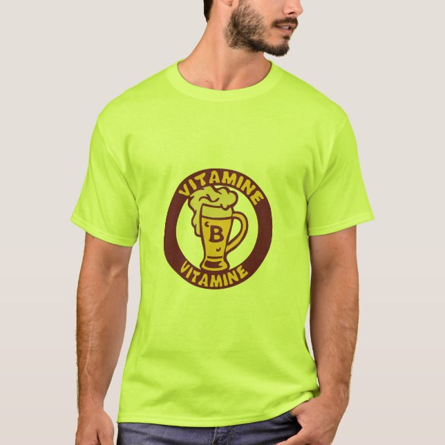 T-shirt vitamine b biere alcool humour verre (Devant)