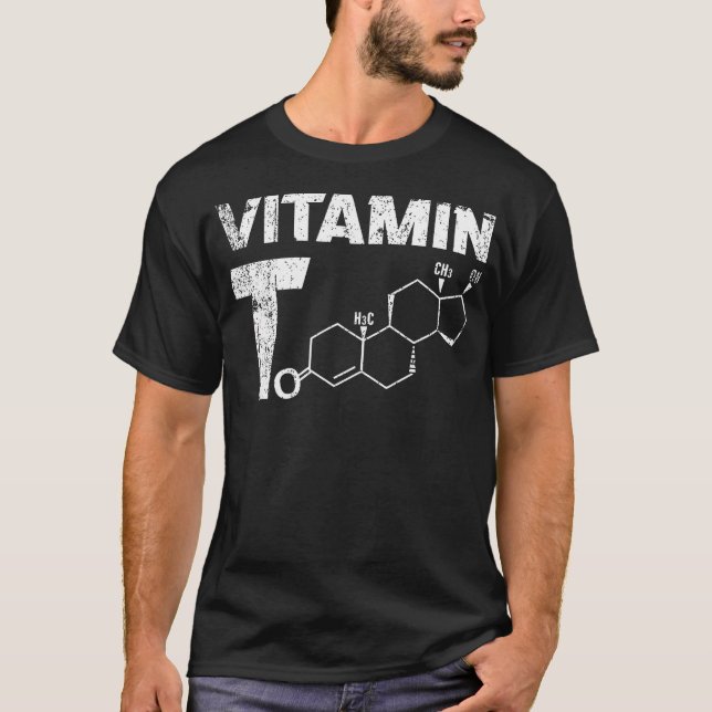 T-shirt Vitamine T Testosteron Bodybuilding Salle De Fitne (Devant)