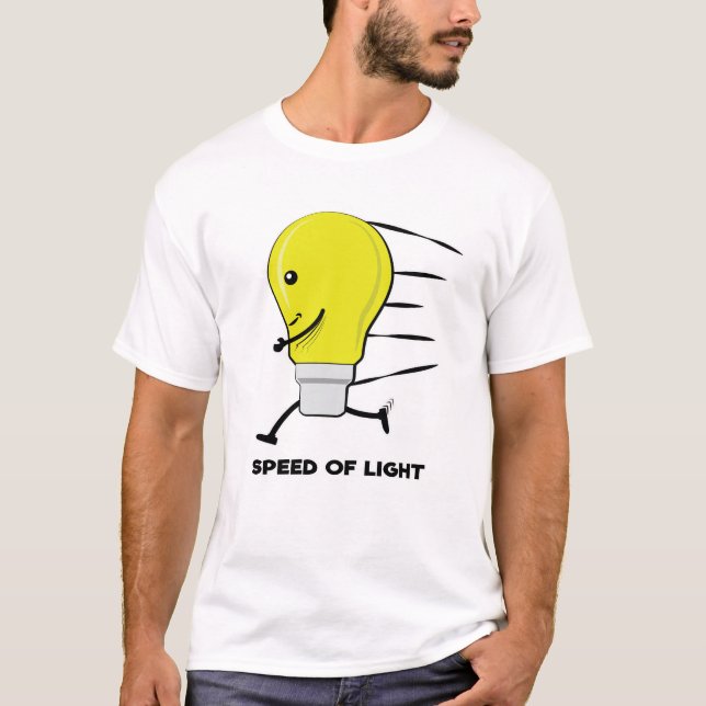 T-shirt Vitesse De Lumière - Amusante Bulbe De Coureur (Devant)