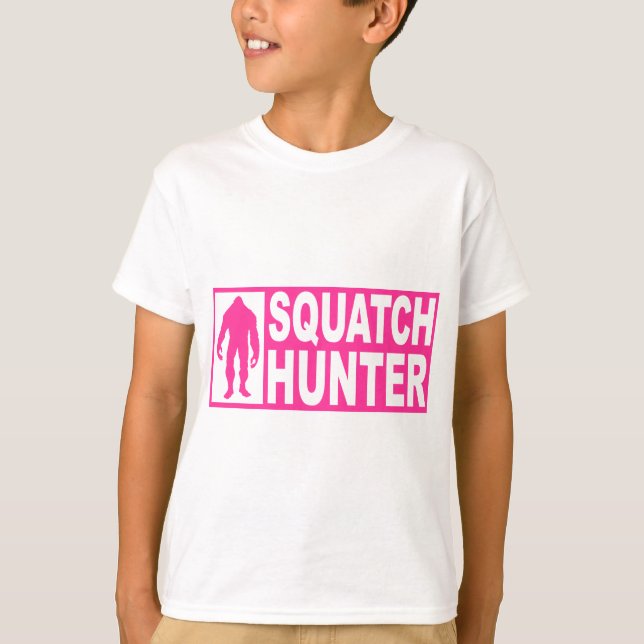 T-shirt Vitesse drôle de CHASSEUR de SQUATCH trouvant (Devant)