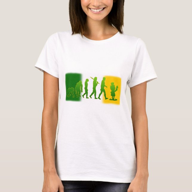 T-shirt Vitesse irlandaise d'évolution de lutin de drapeau (Devant)