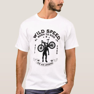 T-shirt Vitesse sauvage Né à bord Amateur cycliste
