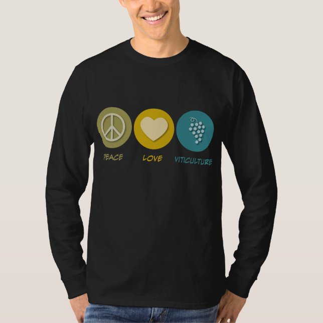 T-shirt Viticulture d'amour de paix (Devant)