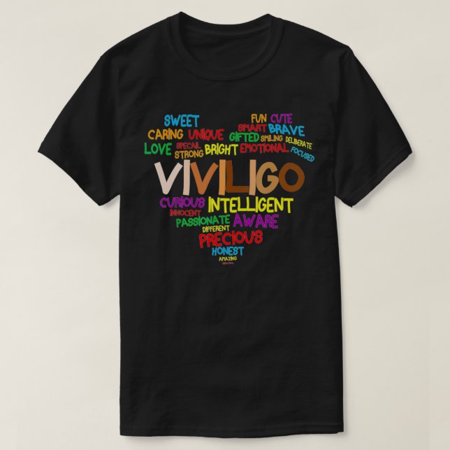 T-shirt Vitiligo Coeur Vitiligo Jour de sensibilisation Fi (Design devant)