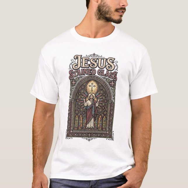 T-shirt Vitrail de Jésus Vitrail de Jésus Cathédrale  (Devant)
