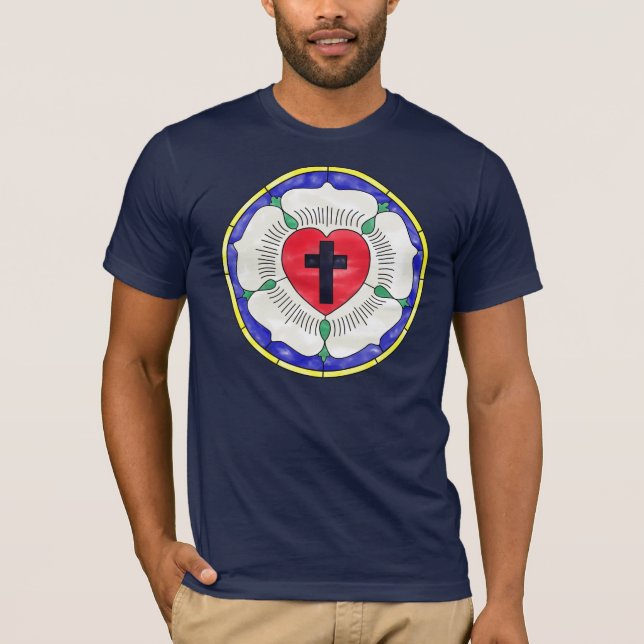 T-shirt Vitrail de la Rose de Luther (Devant)