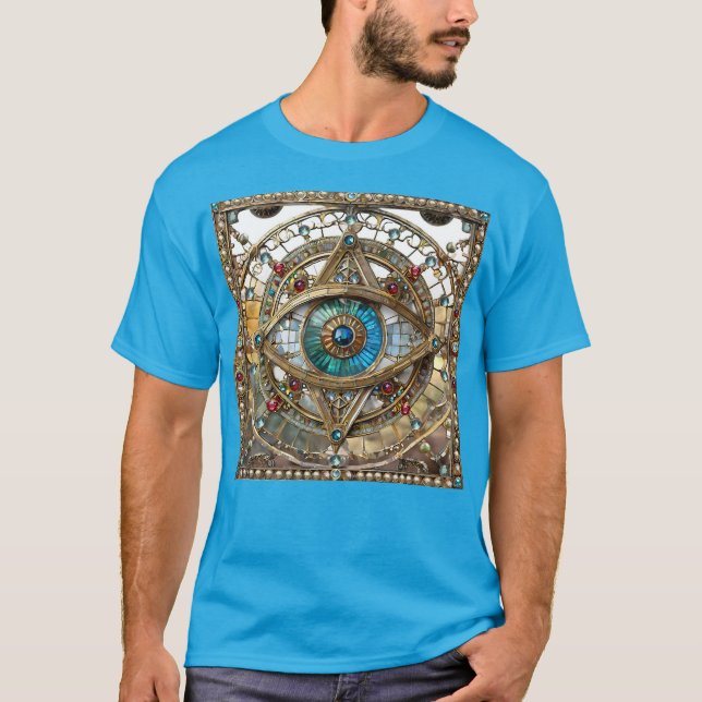 T-shirt Vitrail Orné du Troisième Œil (Devant)