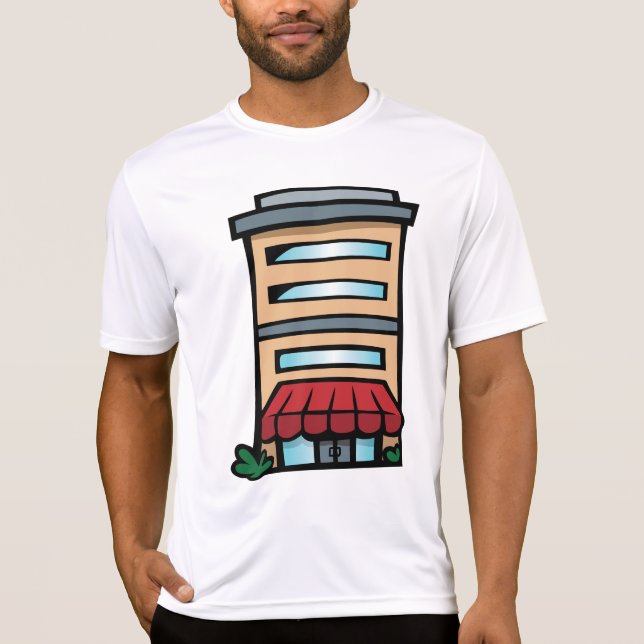 T-shirt Vitrine et immeuble de bureaux (Devant)
