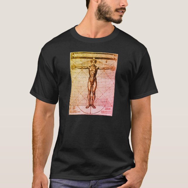 T-shirt Vitruvian Man (Vitruvius : De architectura) (Devant)