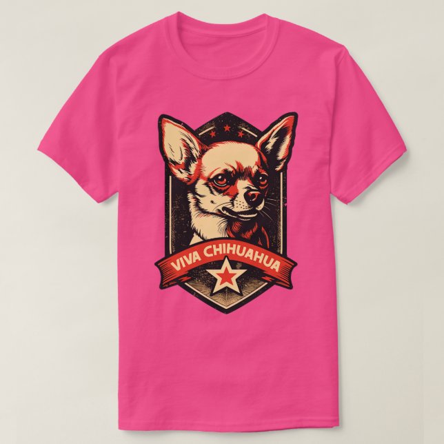 T-shirt Viva Chihuahua, Pupper révolutionnaire (Design devant)