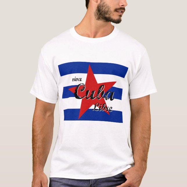 T-shirt Viva Cuba Libre, La Havane, Fidel Castro, Che Guev (Devant)