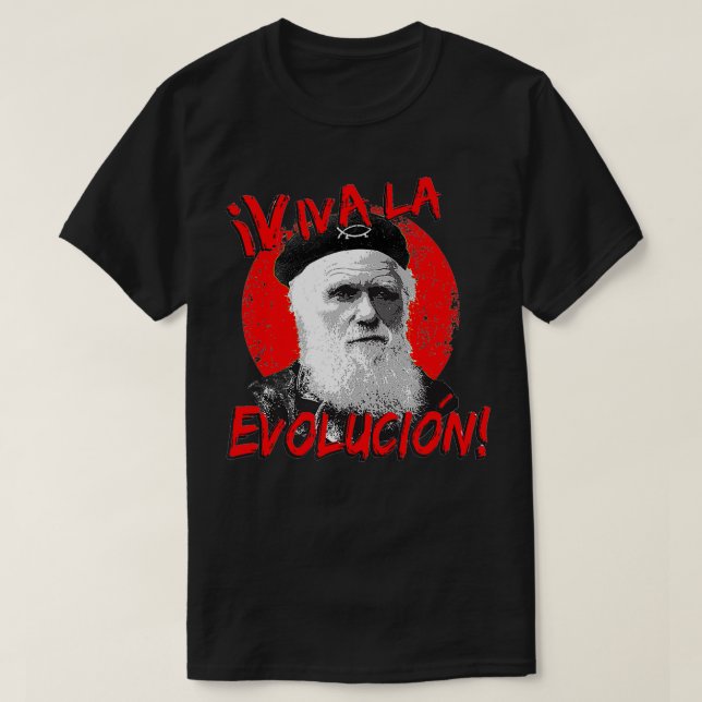 T-shirt Viva La Evolucion Darwin (Design devant)