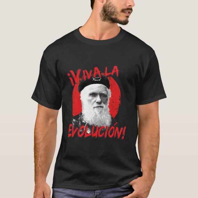 T-shirt Viva La Evolucion Darwin (Devant)