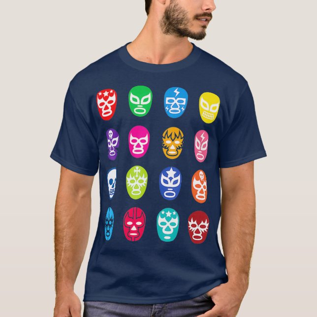 T-shirt Viva La Lucha Libre Luchador Wrestling Masks (Devant)