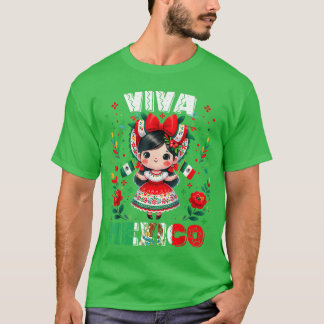 T-shirt Viva Meico Fille Meicana Drapeau Jour de l'Indépen