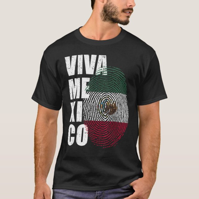 T-shirt Viva Mexico C'est dans mon ADN empreintes digitale (Devant)