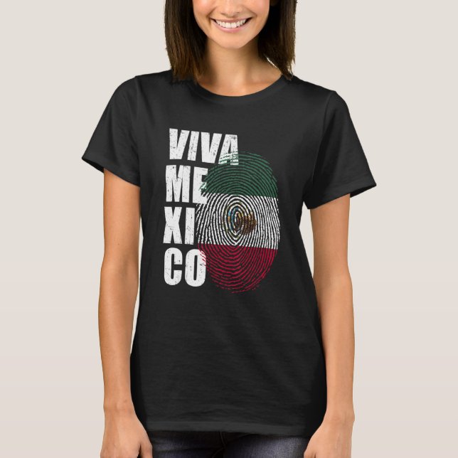 T-shirt Viva Mexico C'est dans mon ADN empreintes digitale (Devant)