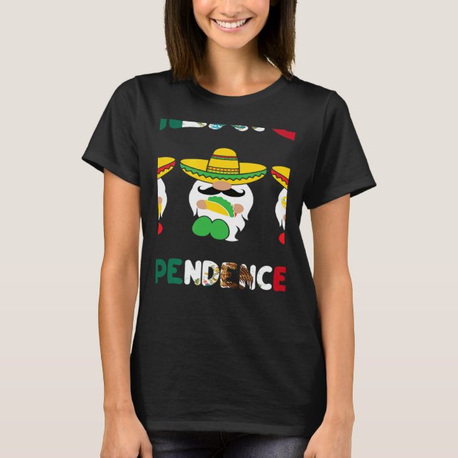 T-shirt viva mexico gnomes flag Pride Independence Day 16  (Devant)