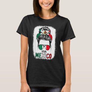 T-shirt Viva Mexico Messy Bun Lunettes de soleil Cheveux D