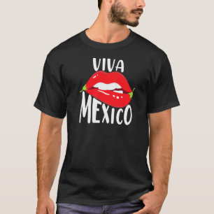 T-shirt Viva Mexico Mexicaine Poivre Lips Latino Maracas C