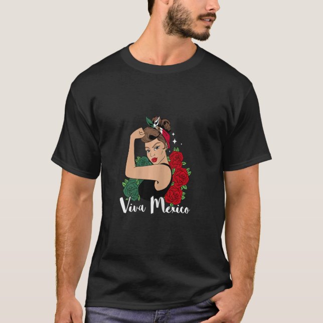 T-shirt Viva Mexico Strong Mexican Woman Pride Chingona Gi (Devant)