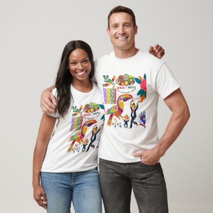 T-shirt Viva Mexico Vibes blanc