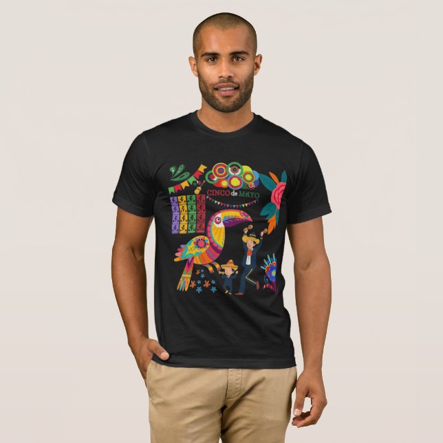 T-shirt Viva Mexico Vibes noir (Devant entier)