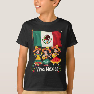 T-shirt Viva Mexique Fête de l'Indépendance Mexicaine Guit