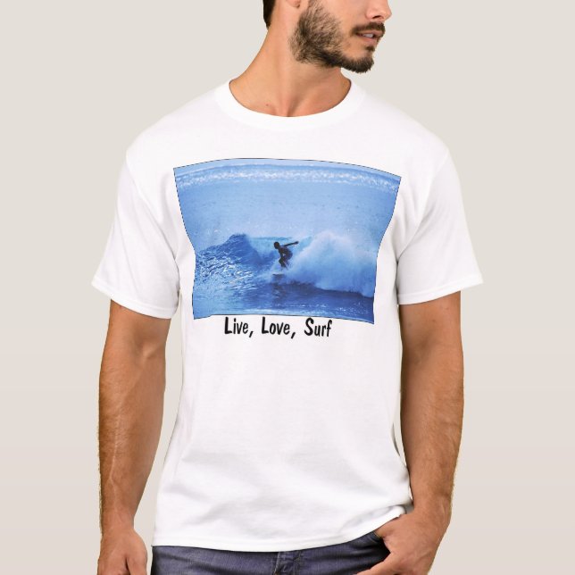 T-shirt Vivant, amour, surf (Devant)