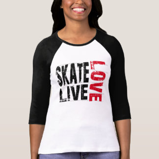 T-shirt vivant d'amour du patin des femmes