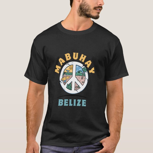 T-shirt Vive Belize Pinoy Vacances Voyage Belize (Devant)
